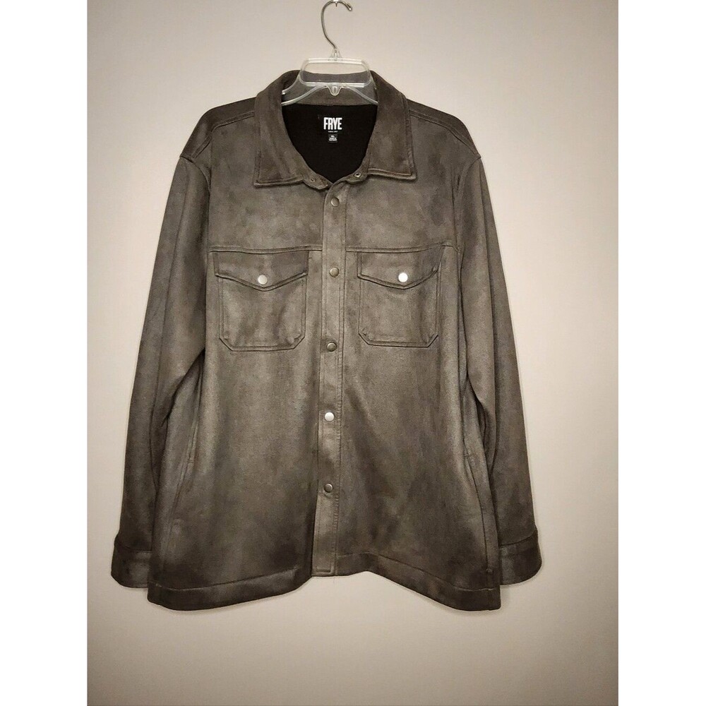 FRYE Men’s Faux Suede Button Snap Jacket Size XL